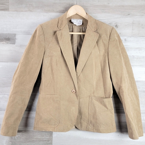 Blassport by Bill Blass UltraSuede Neutral Tal Lightweight Single Button Blazer - Picture 8 of 16